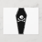 Cartoon Skull and Cross Bones in Coffin by Chillee Postkarte (Vorderseite)