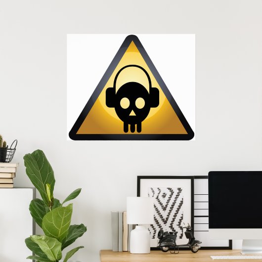 Cartoon Skull DJ Poster (Heimbüro)