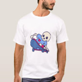 Cartoon Skull Skateboard Streetwear Graphic Tee (Vorderseite)