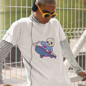 Cartoon Skull Skateboard Streetwear Graphic Tee
