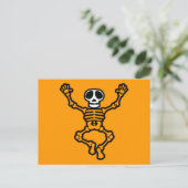 CARTOON SKULL SKELETON GRAFIK DANCING EMO DARK POSTKARTE (Stehend Vorderseite)