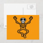 CARTOON SKULL SKELETON GRAFIK DANCING EMO DARK POSTKARTE (Vorne/Hinten)