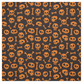 Cartoon Skull und Crossbones Pumpkin Stoff (Muster)