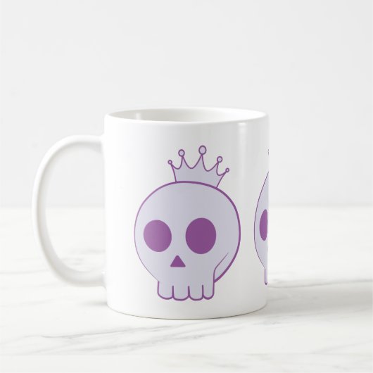 cartoon skull with crown design kaffeetasse (Links)