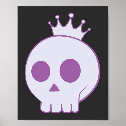 cartoon skull with crown design poster (Vorne)