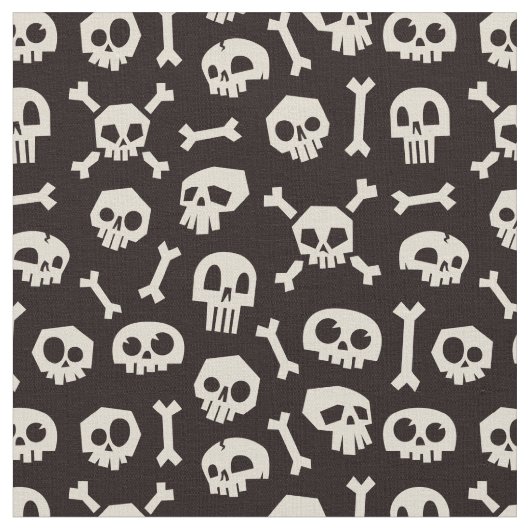 Cartoon Skullen Knochen weiß Stoff (Nahaufnahme)