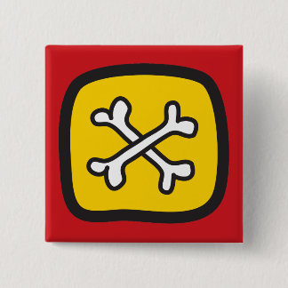 Cartoon Skulls & Bones Halloween Party Button