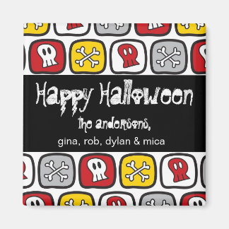 Cartoon Skulls & Bones Kid's Halloween-Party Gesch Magnet
