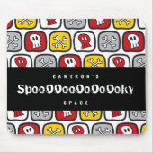 Cartoon Skulls & Bones Pattern Fun Kid's Halloween Mousepad (Vorne)