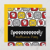 Cartoon Skulls & Bones Spaß Kid's Halloween-Party Einladung (Vorne/Hinten)
