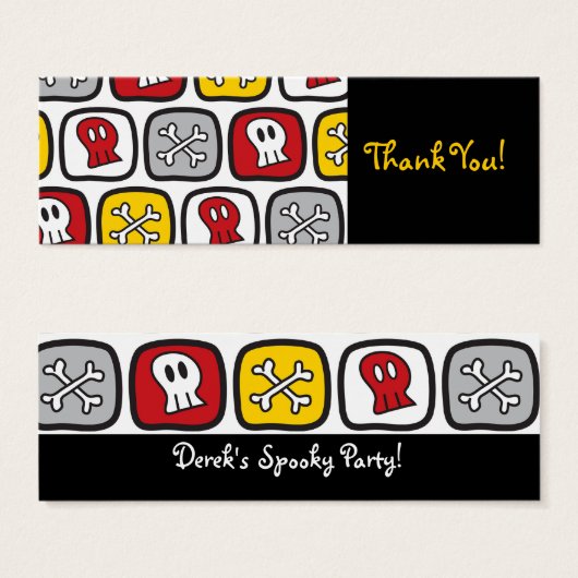 Cartoon Skulls & Knochen Halloween-Party Gefälligk (Vorne & Hinten)