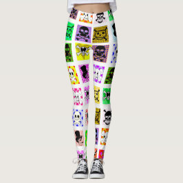 Cartoon Skulls Polka dots Day of the tote Art Legg Leggings
