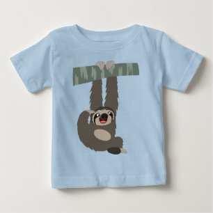 Cartoon Sloth aus einem Zweig Baby T - Shirt