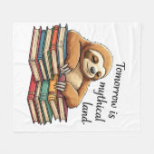 Cartoon Sloth Fleece Blanket (Vorderseite (Horizontal))