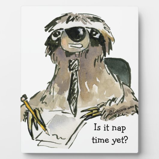 Cartoon Sloth Nickerchen Time Fotoplatte (Vorderseite)
