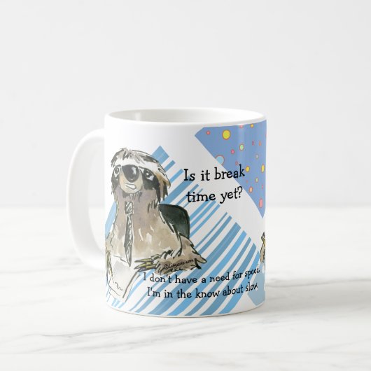 Cartoon Sloth Nickerchen Time Kaffeetasse (Vorderseite Links)