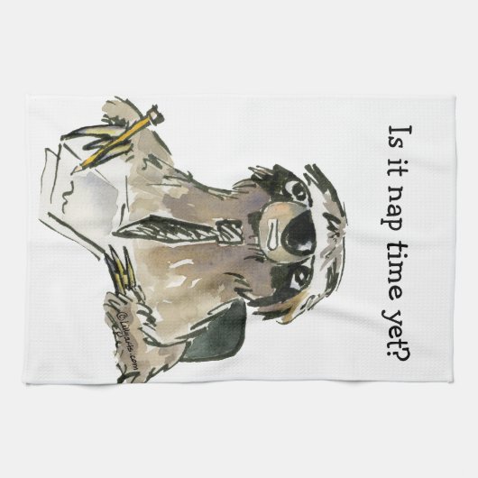 Cartoon Sloth Nickerchen Time Küchentuch (Horizontal)