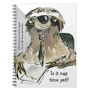 Cartoon Sloth Nickerchen Time Notizblock