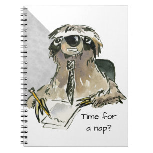 Cartoon Sloth Nickerchen Time Notizblock