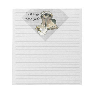 Cartoon Sloth Nickerchen Time Notizblock