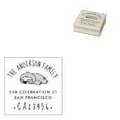 Cartoon Sloth | Rücksendeadresse von benutzerdefin Gummistempel (Stempel)