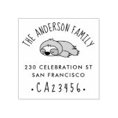 Cartoon Sloth | Rücksendeadresse von benutzerdefin Gummistempel (Prägung)