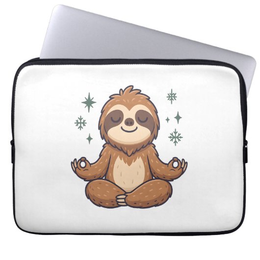 Cartoon Sloth Wealth Laptopschutzhülle (Vorderseite)