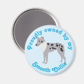 Cartoon Smooth Collie Merle Magnet (Vorderseite/Rückseite)