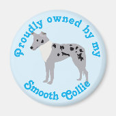 Cartoon Smooth Collie Merle Magnet (Vorne)