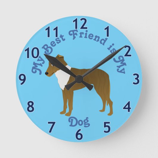 Cartoon Smooth Collie Sable Round Clock Runde Wanduhr (Vorderseite)
