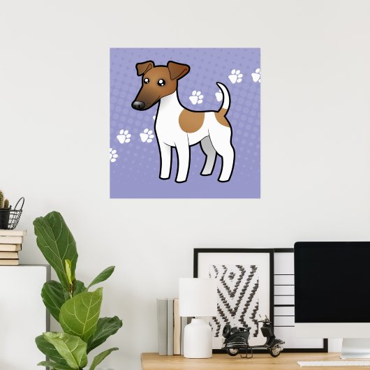 Cartoon Smooth Fox Terrier Poster (Heimbüro)