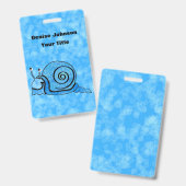 Cartoon Snail Blue Gemusterte Muschel über den Mix Ausweis (Vorder- & Rückseite)