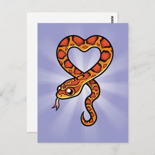 Cartoon Snake Postkarte (Vorne/Hinten)