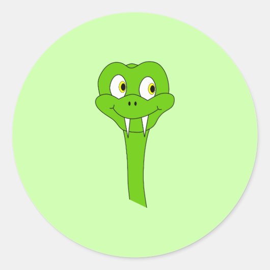 Cartoon Snake Runder Aufkleber (Vorderseite)