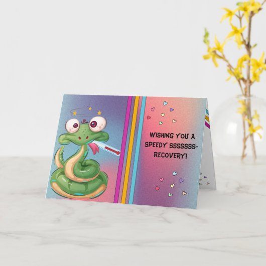 Cartoon Snake Speedy Erholung wird gut Karte (Gelbe Blume)