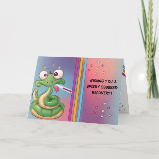 Cartoon Snake Speedy Erholung wird gut Karte (Vorderseite)