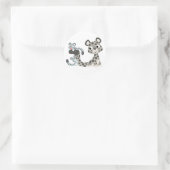 Cartoon Snow Leopard und Cubs Sticker (Tasche)
