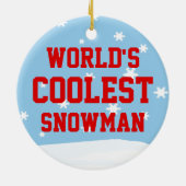 Cartoon Snowman Face Foto Keramik Ornament (Hinten)