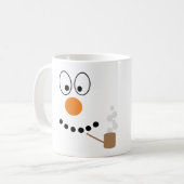 Cartoon Snowman Face Weihnachten Kaffeetasse (Vorderseite Links)