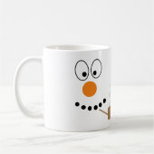 Cartoon Snowman Face Weihnachten Kaffeetasse (Links)