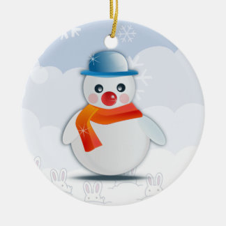 Cartoon Snowman Keramikornament
