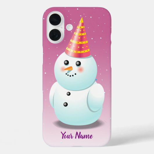 Cartoon Snowman Lady Case-Mate iPhone Hülle (Rückseite)