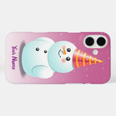 Cartoon Snowman Lady Case-Mate iPhone Hülle (Rückseite (Horizontal))