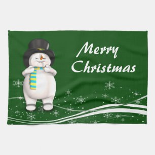 Cartoon Snowman Weihnachten Handtuch