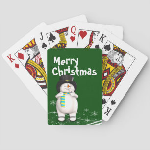 Cartoon Snowman Weihnachten Spielkarten