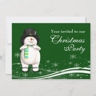 Cartoon Snowman Weihnachts-Party Einladung