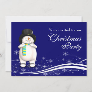 Cartoon Snowman Weihnachts-Party Einladung