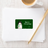 Cartoon Snowman Weihnachtsgeschenke Tags Adressaufkleber (Insitu)