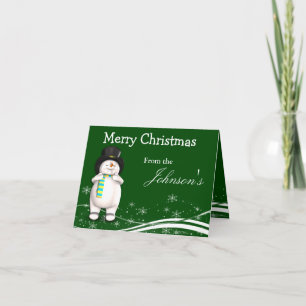 Cartoon Snowman Weihnachtsgrüße Feiertagskarte
