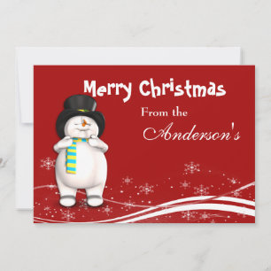 Cartoon Snowman Weihnachtskarte Feiertagskarte